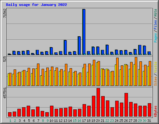 Daily usage for January 2022