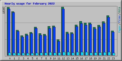 Hourly usage for February 2022