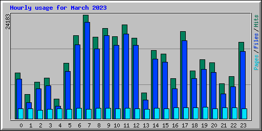 Hourly usage for March 2023