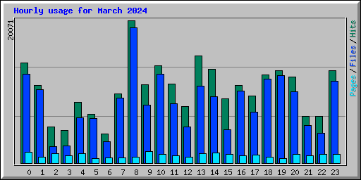 Hourly usage for March 2024